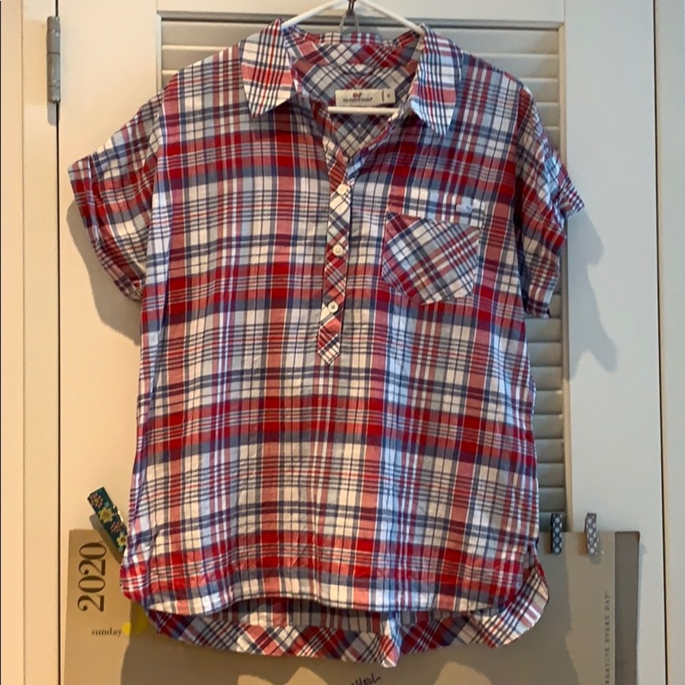 Vineyard Vines plaid popover